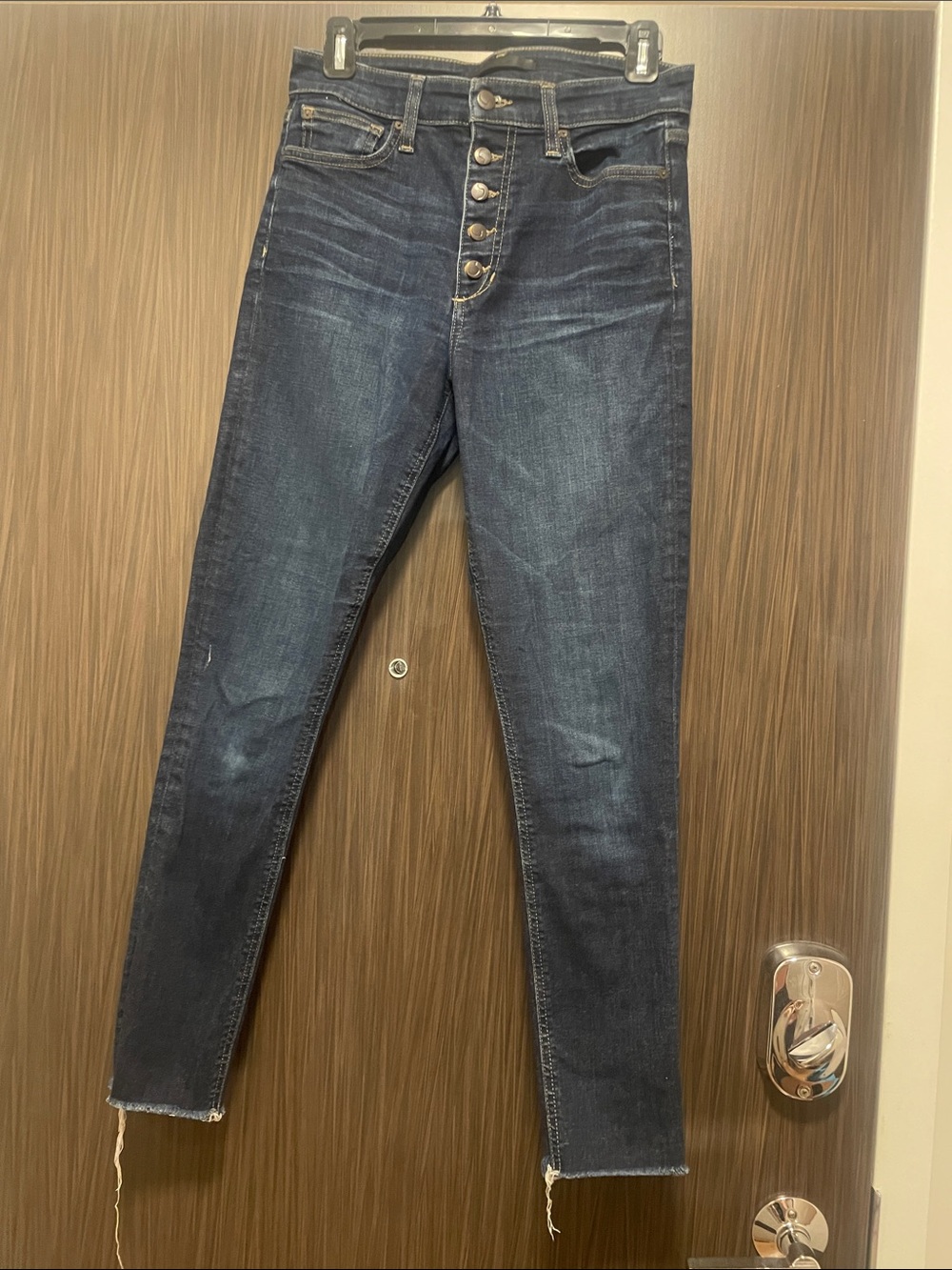 Joe’s The Charlie - High-Rise Dark Blue Button-Fly Skinny Jeans - Women